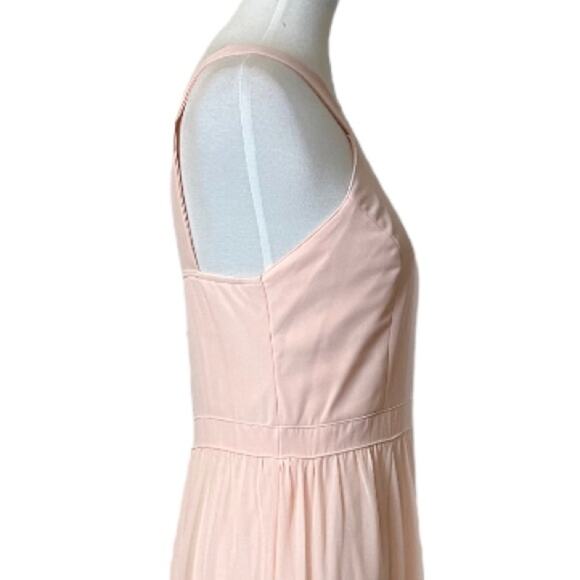 Lulu’s Evening Gown Halter Neck Maxi Sleeveless Chiffon Peach Pink Women’s Large - Picture 8 of 14